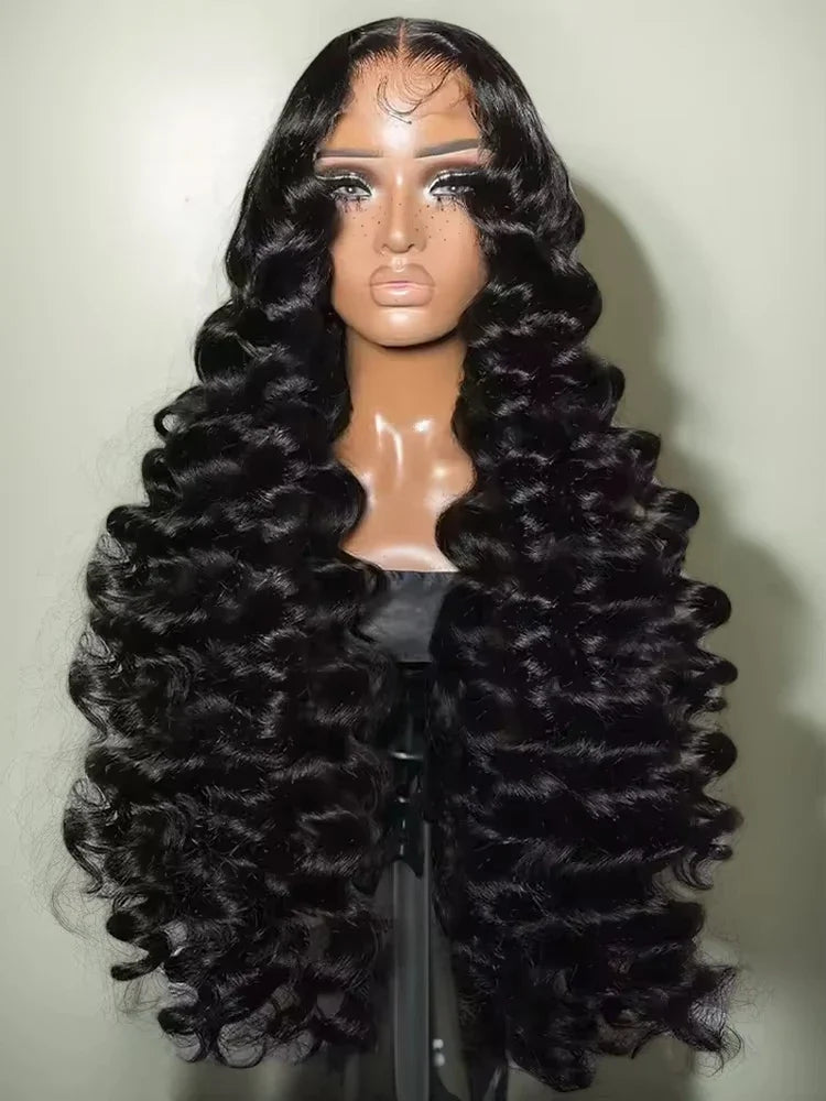 Mossily 220 Density Loose Wave 13x4 HD Lace Front Wig 40 Inch Brazilian Curly Deep Wave 13x6 Lace Frontal Human Hair Wigs Women