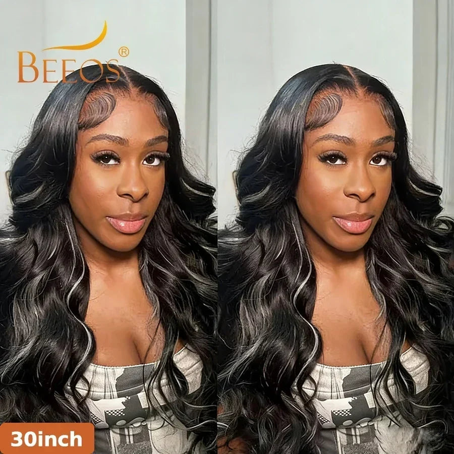 BEEOS 1B/613 Oreo Highlight 13x6 HD Lace Frontal Wig 250% Pre Plucked 613 Blonde Body Wave 5x5 HD Lace Closure Wig For Women