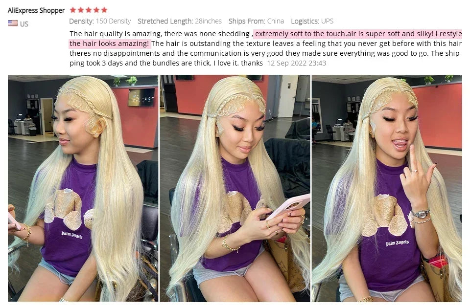 Ishow 613 Full Lace Human Hair Wig Blonde Lace Front Wig Human Hair Full Lace Wig Straight 13x4 Lace Front Human Hair Wig