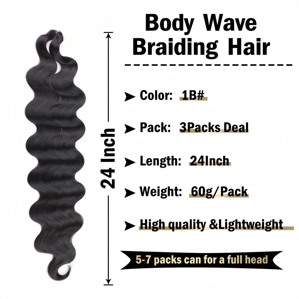 #4 Brown Highlight Human Crochet Hair With String Body Wave Invisible Pre Separated Knotless Crochet Hair Extensions For Braid