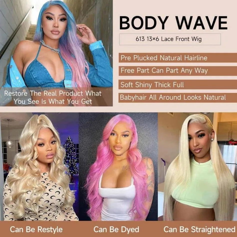 613 Hd Lace Frontal Wig 13x6 Human Hair Wig Body Wave 30 Inch 250 Density Brazilian Hair Black Women Choice 13x4 Lace Front Wig