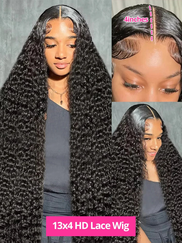 CEXXY 250% High Density Loose Deep Wave 30 40 46Inch 13x6 13x4 HD Lace Frontal Human Hair Wig Brazilian Raw Curly Wigs For Women