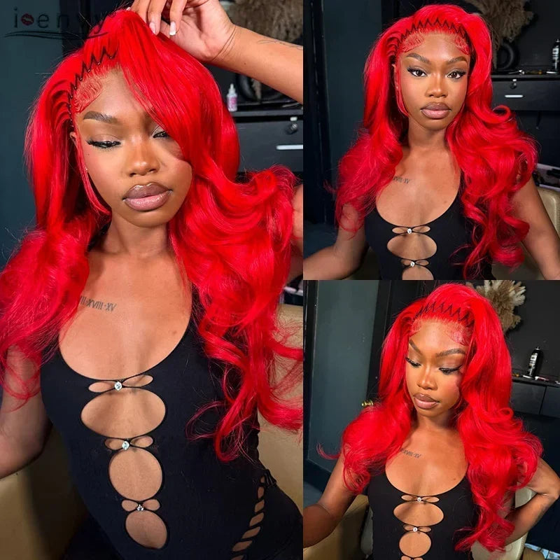 Orange Brown Lace Front Wigs Colored Ginger Blonde 13X6 Lace Frontal Human Hair Wigs Remy Burgundy Red Body Wave Lace Front Wig