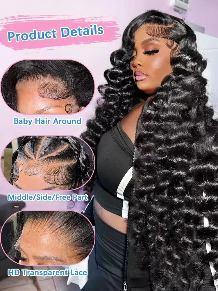 30 Inch Loose Deep Wave 13x4 Hd Lace Frontal Human Hair Wig Brazilian Curly 5x5 Glueless Wig Human Hair Pre Plucked For Women