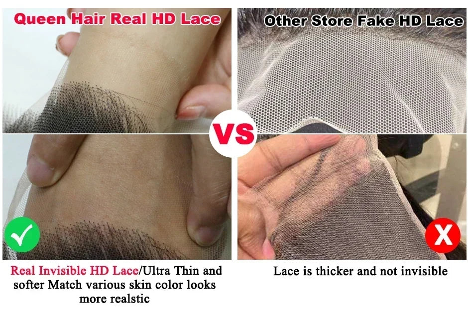 Queen Hair Loose Deep Real HD Lace Wig Raw Hair Pre Plucked Full Frontal 13x6 13x4 5x5 6x6 Closure Melt Skin Lace HD Lace Wig