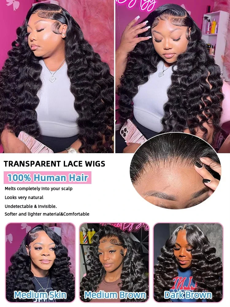 30 Inch Loose Deep Wave 13x4 Hd Lace Frontal Human Hair Wig Brazilian Curly 5x5 Glueless Wig Human Hair Pre Plucked For Women
