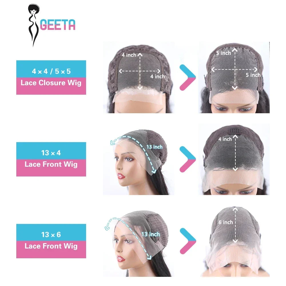 Geeta 13X6 Chocolate Brown Lace Front Wig 200% Pre Plucked Pre Plucked Pre Bleached Bone Straight Human Hair Wigs For Women